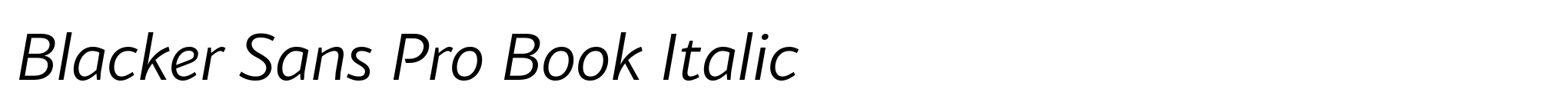 Blacker Sans Pro Book Italic image